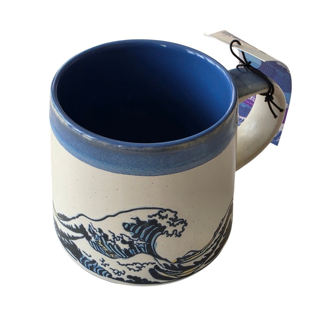 Bicetto Tokyo Great Wave Mug Japanese Ukiyo-e Delights‎ Blue Ceramic NIB
